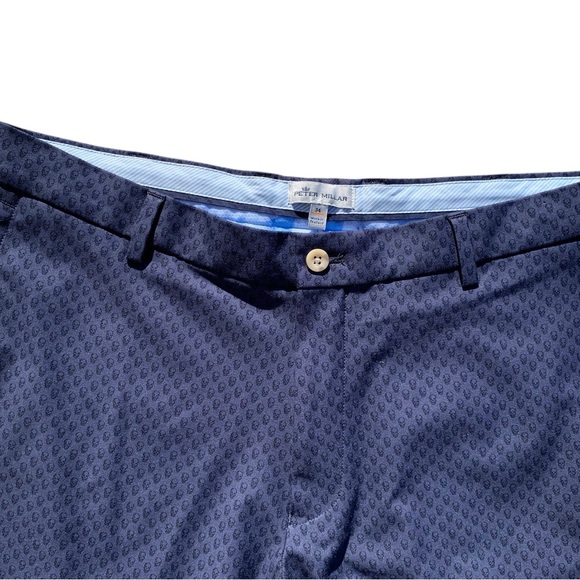 Peter Millar Carrboro Performance Golf Skull Shorts Navy Blue Size 34 - Picture 3 of 7